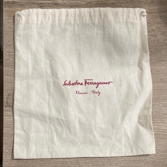 Salvatore Ferragamo Handbags - Salvatore Ferragamo Cream Fabric Pouch